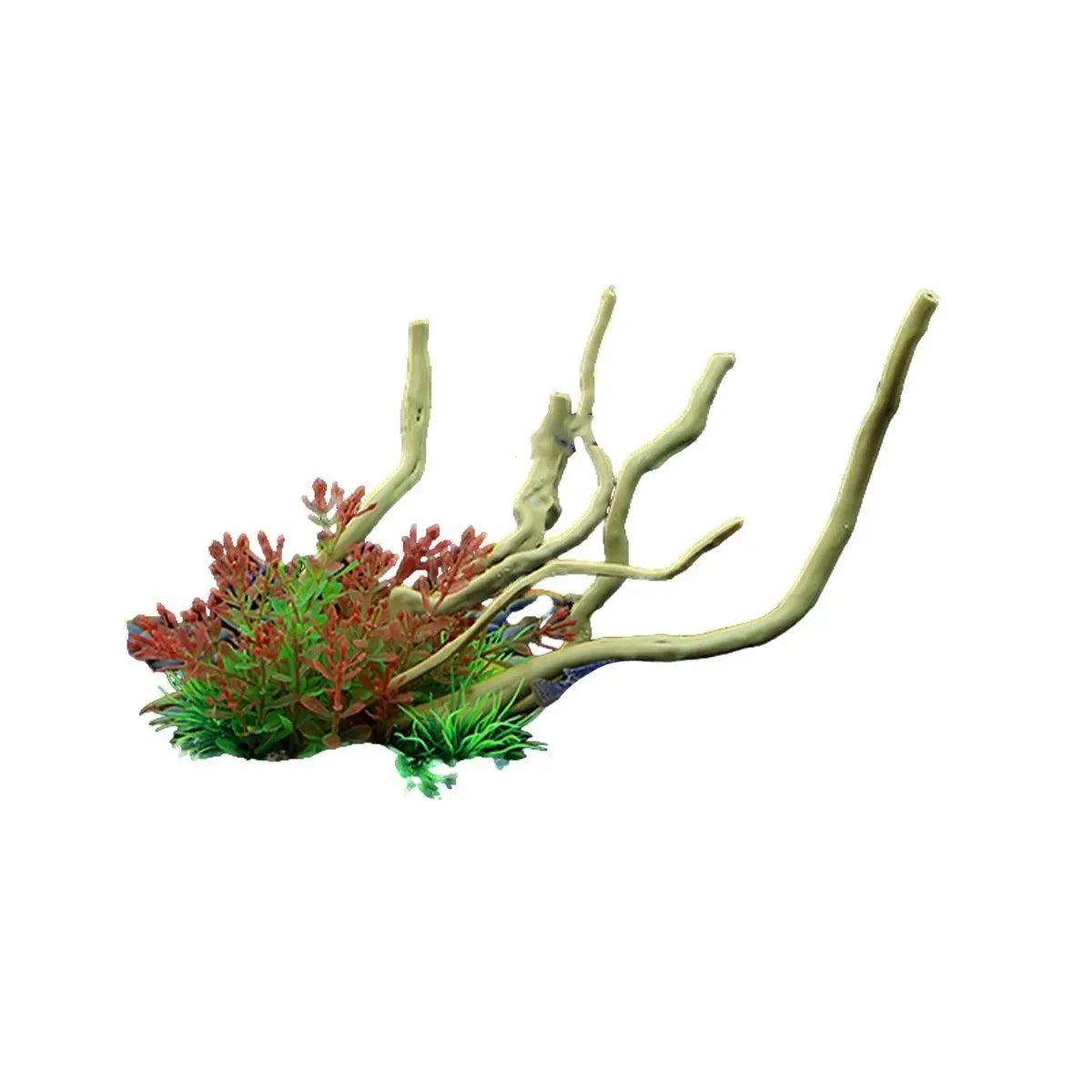 Aquarium Landscaping Decoration Artificial Wood and Plants Fish Tank Ornament - CM3901-Green Wholesale Hub