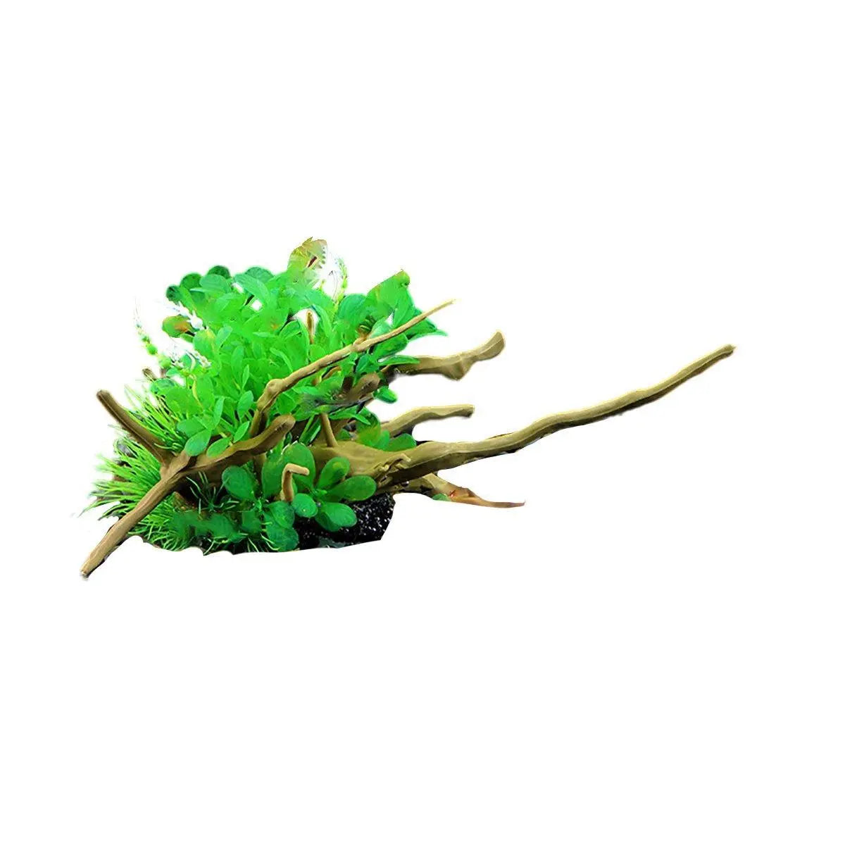 Aquarium Landscaping Decoration Artificial Wood and Plants Fish Tank Ornament - CM3901-Green Wholesale Hub