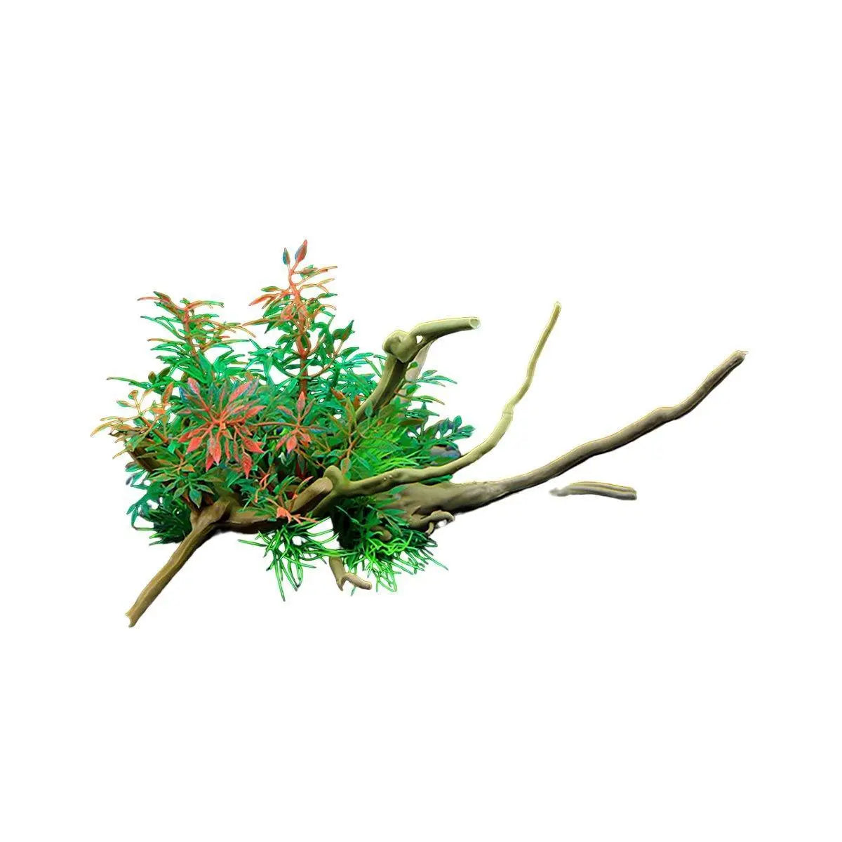 Aquarium Landscaping Decoration Artificial Wood and Plants Fish Tank Ornament - CM3901-Green Wholesale Hub