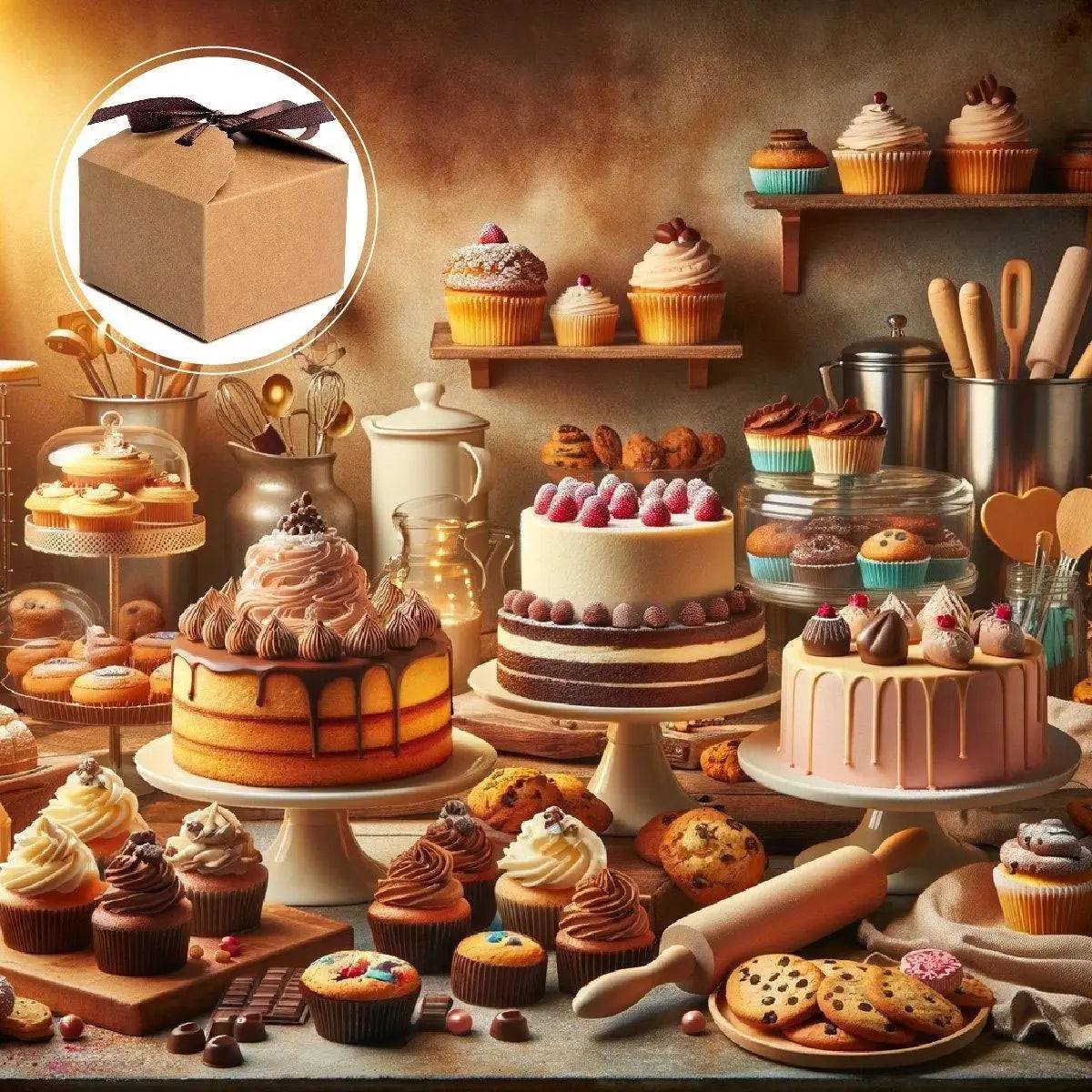 Premium Bakery Boxes: Elegant & Durable Cake Packaging - Multi-Color Options - Kraft Wholesale Hub