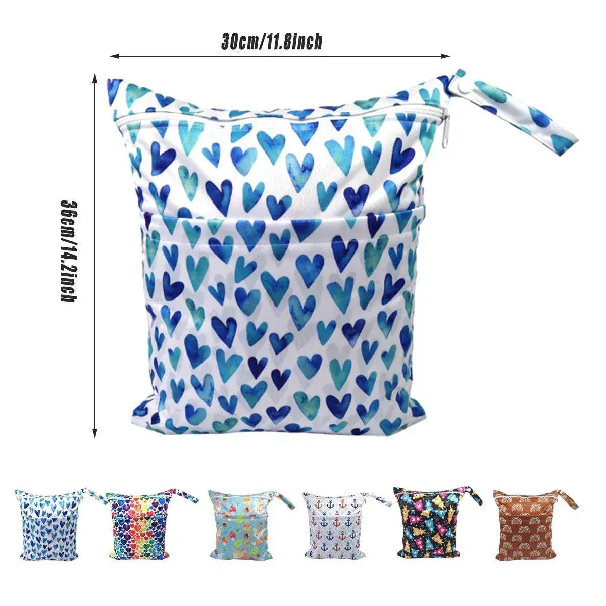 2PCS Cartoon Printed Diaper Bag Double Zipper Washable Storage Organizer - Fox Cone Wholesale Hub