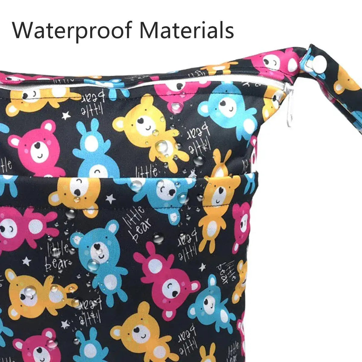 2PCS Cartoon Printed Diaper Bag Double Zipper Washable Storage Organizer - Fox Cone Wholesale Hub