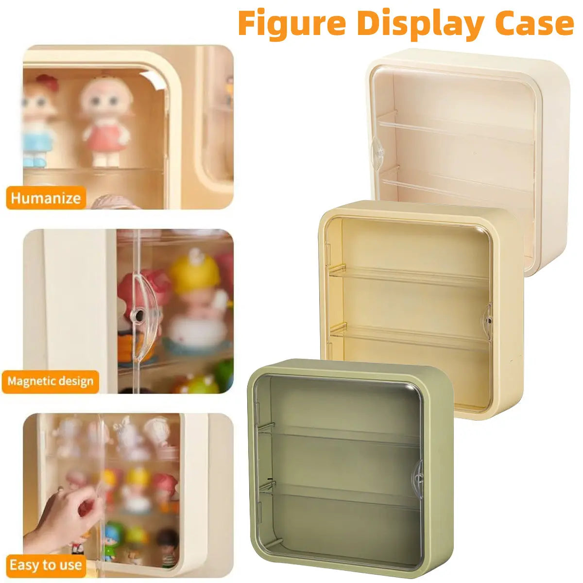 Wall Mounted Showcase Acrylic Figures Toys Display Case Dustproof Storage Box - Yellow Wholesale Hub