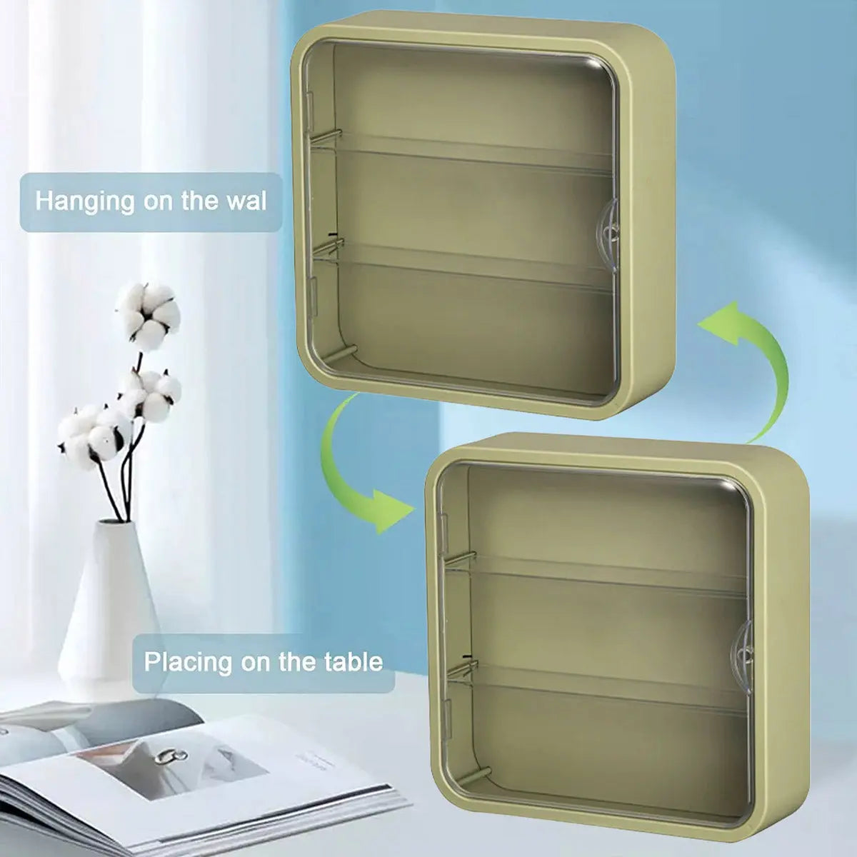 Wall Mounted Showcase Acrylic Figures Toys Display Case Dustproof Storage Box - Yellow Wholesale Hub