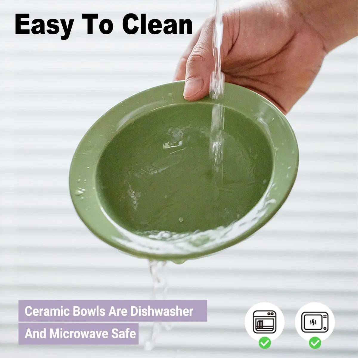 Ceramic Slanted Double Pet Bowl Cat Dog Food Water Bowl Non-Slip Feeding Dish - Green Wholesale Hub