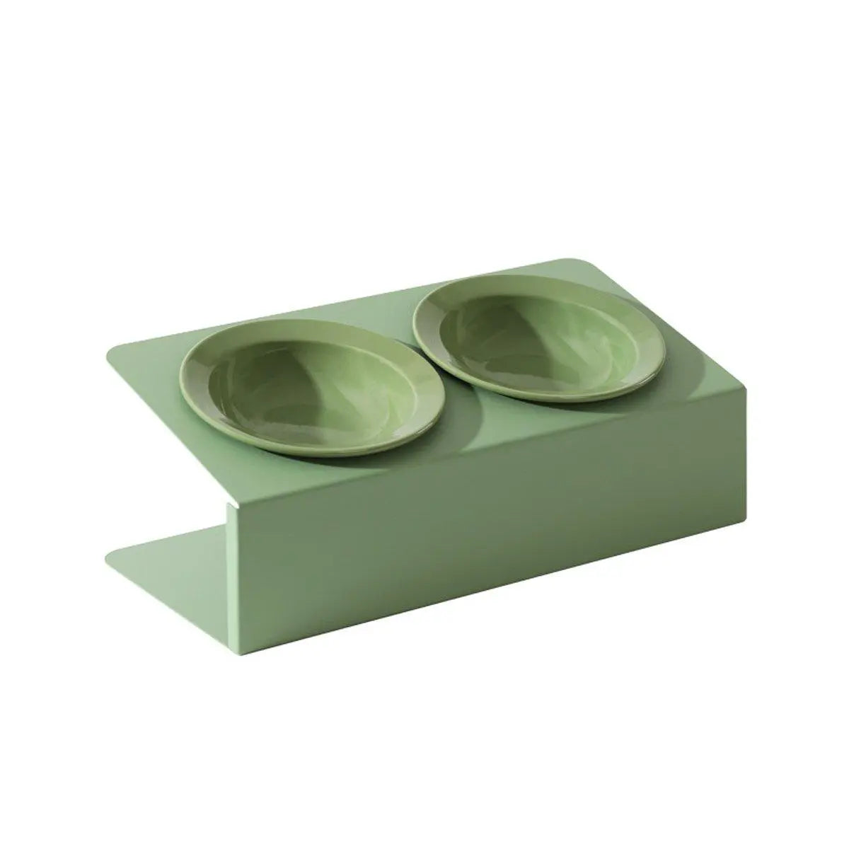 Ceramic Slanted Double Pet Bowl Cat Dog Food Water Bowl Non-Slip Feeding Dish - Purple Wholesale Hub