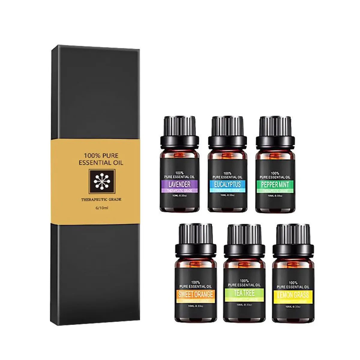 Essential Oil Set 6 Bottles Plant Aromatherapy Oils Natural Scent for Diffuser Wholesale Hub