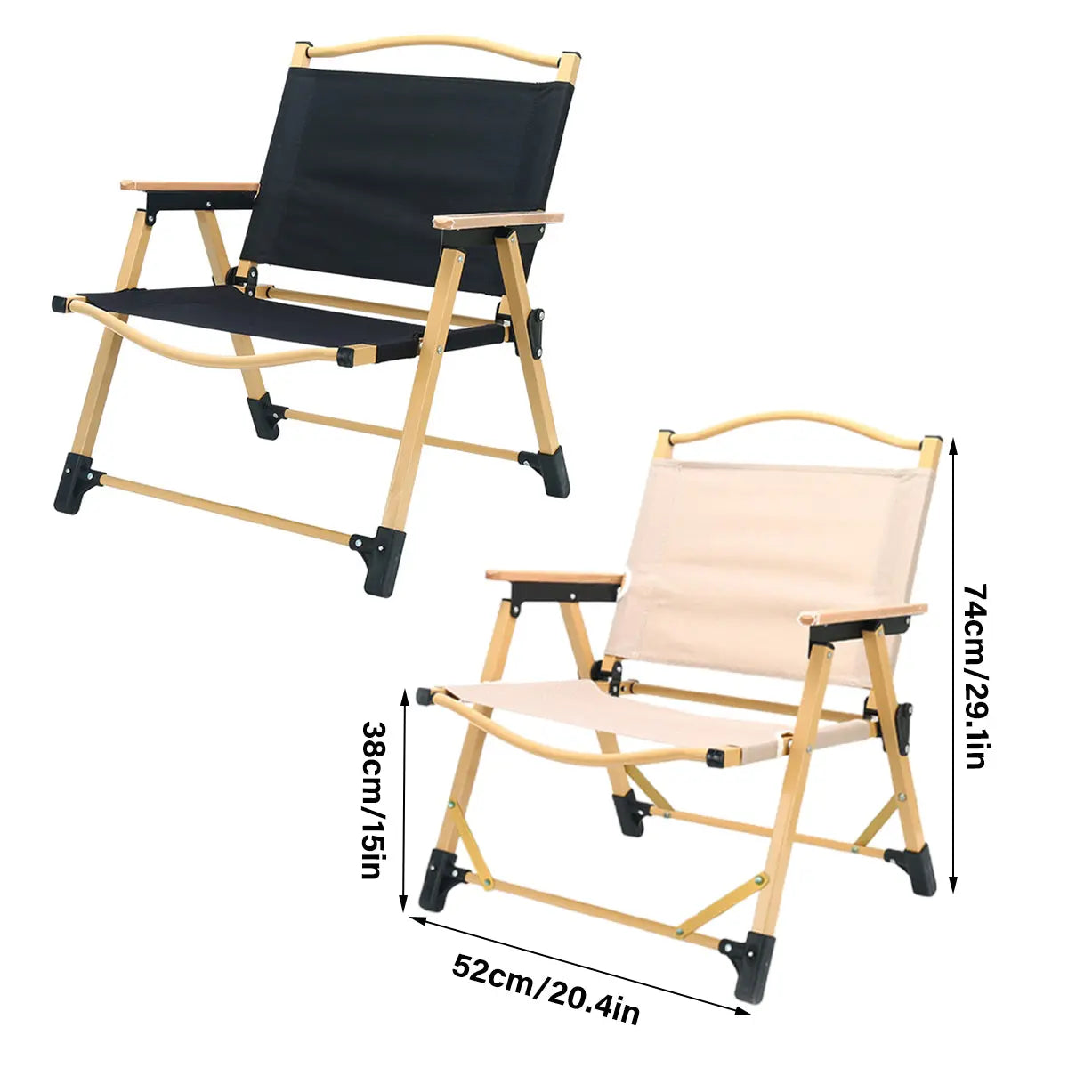 Outdoor Folding Chair Portable Camping Seat Compact Foldable Chair for Picnic - Black Wholesale Hub