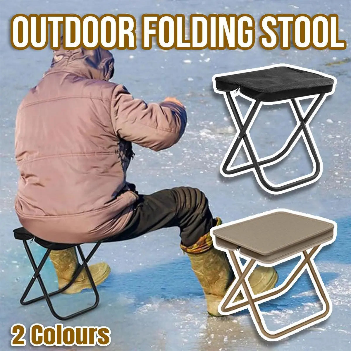 Portable Folding Camping Chair Handbag Stool Lightweight Outdoor Folding Tools - Khaki Wholesale Hub