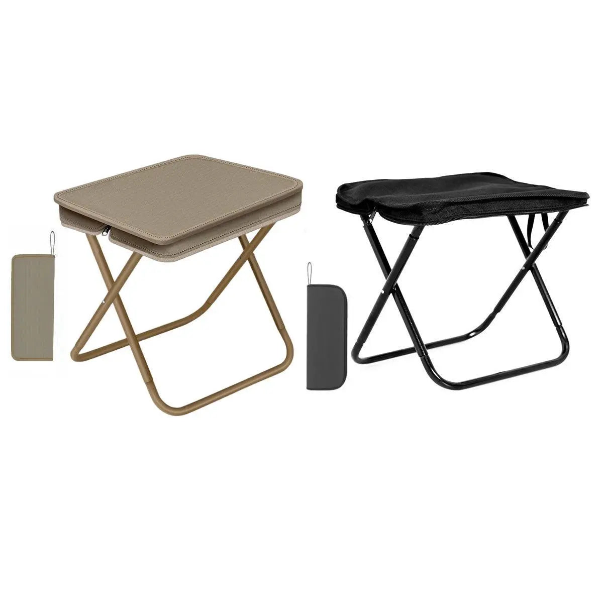 Portable Folding Camping Chair Handbag Stool Lightweight Outdoor Folding Tools - Khaki Wholesale Hub