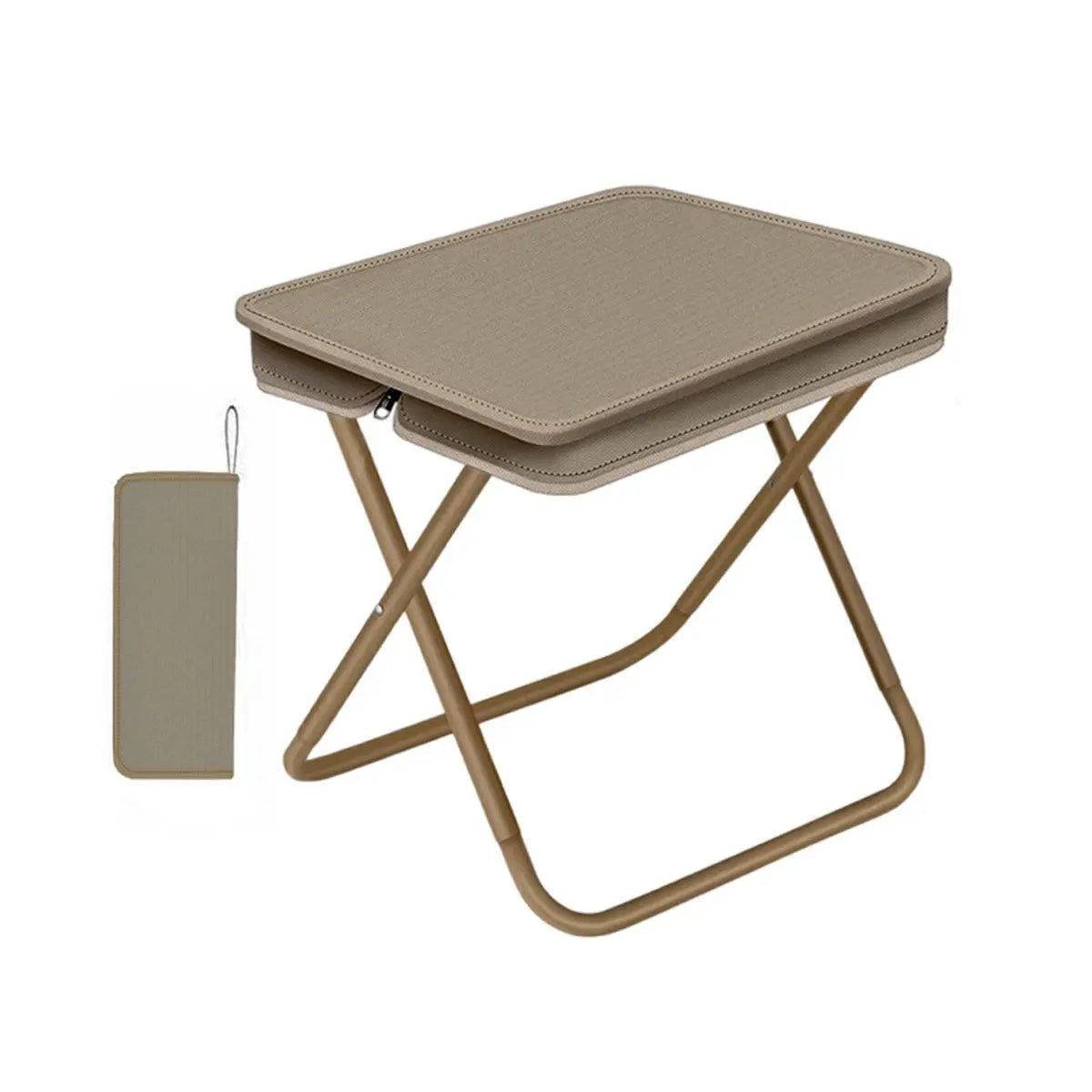Portable Folding Camping Chair Handbag Stool Lightweight Outdoor Folding Tools - Khaki Wholesale Hub