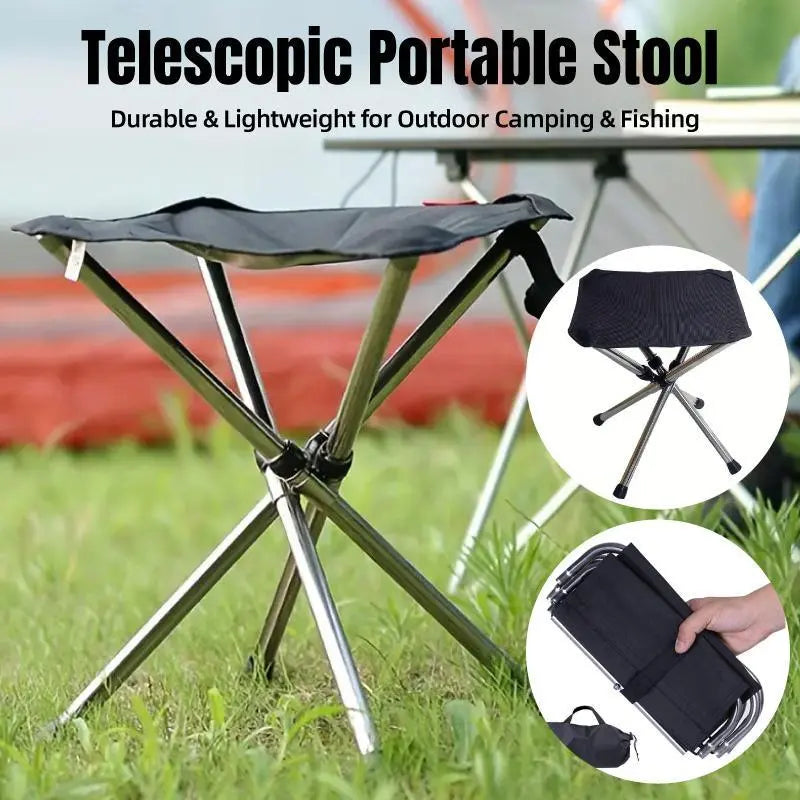 Portable Outdoor Telescopic Folding Stool Camping Chair Fishing Seat Lightweight Wholesale Hub
