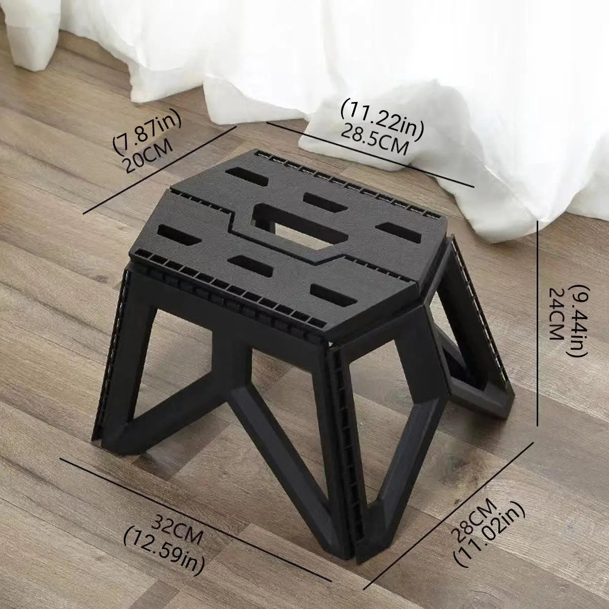Foldable Stool Portable Fishing Stool Compact Folding Small Bench Outdoor Seat - Black Wholesale Hub