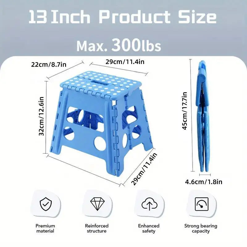 Portable Folding Plastic Stool Lightweight Collapsible Chair for Outdoor Travel - White Wholesale Hub