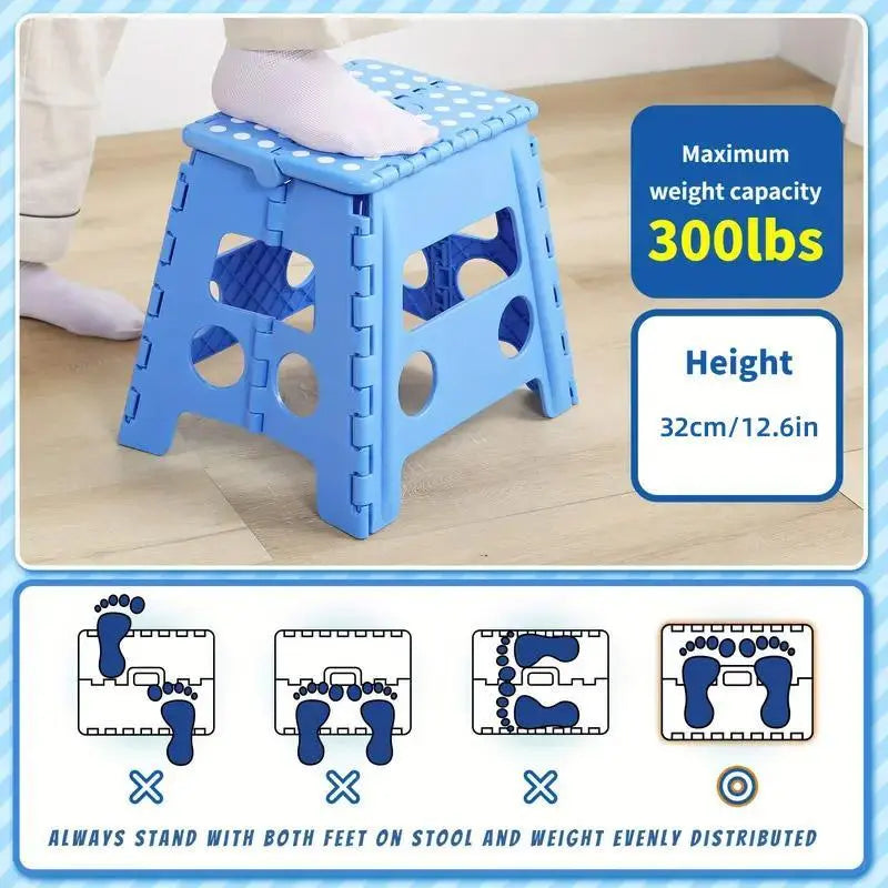 Portable Folding Plastic Stool Lightweight Collapsible Chair for Outdoor Travel - White Wholesale Hub