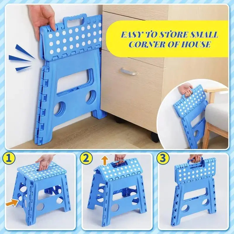 Portable Folding Plastic Stool Lightweight Collapsible Chair for Outdoor Travel - White Wholesale Hub