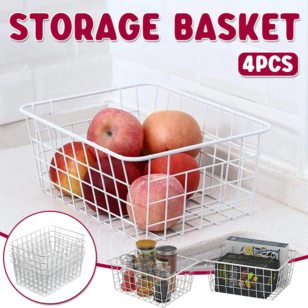4pcs Fruit Basket Storage Baskets for Kitchen Organization Home Storage Solution Wholesale Hub