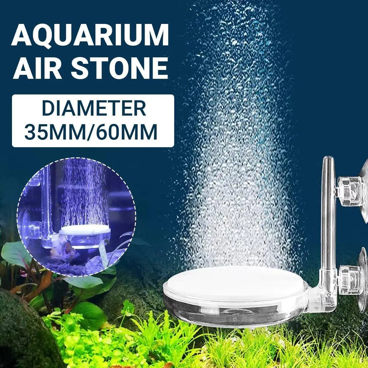 Quiet Bubble Stone Aerator Head Fish Tank Oxygen Pump Nano Air Disc Atomizer - Diameter 35MM Wholesale Hub
