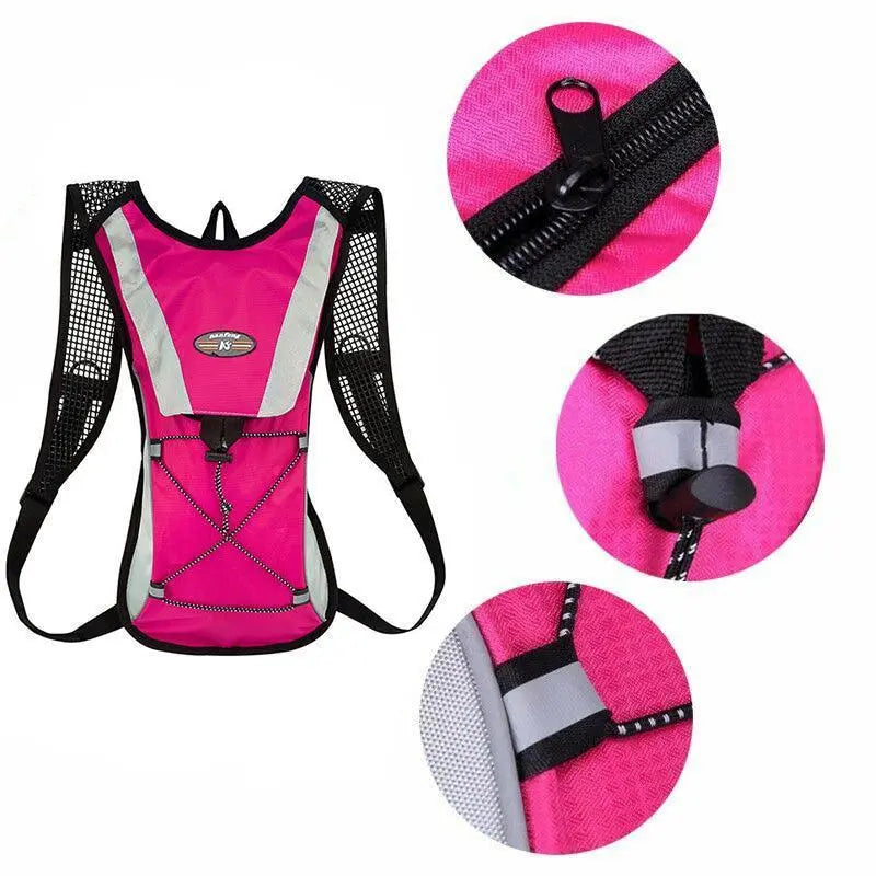 Hydration Pack Backpack Bag with 2L Water Bladder for Hiking Camping Cycling Running - Black Wholesale Hub