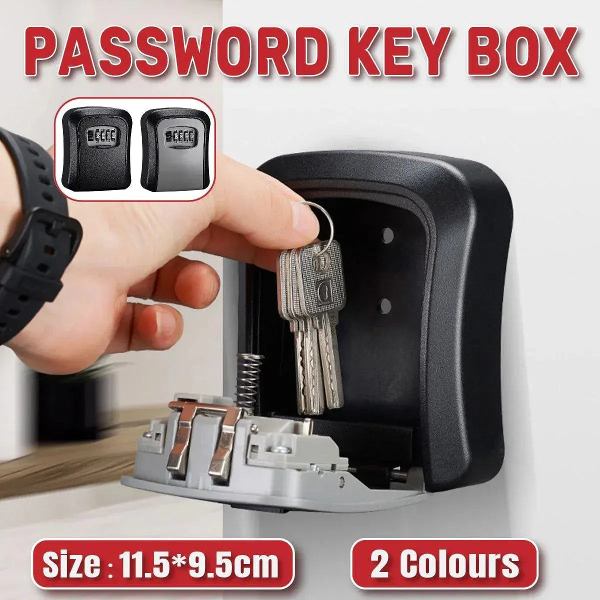 Combination Key Box with Combination Lock for Home Office Security Storage - Black Wholesale Hub