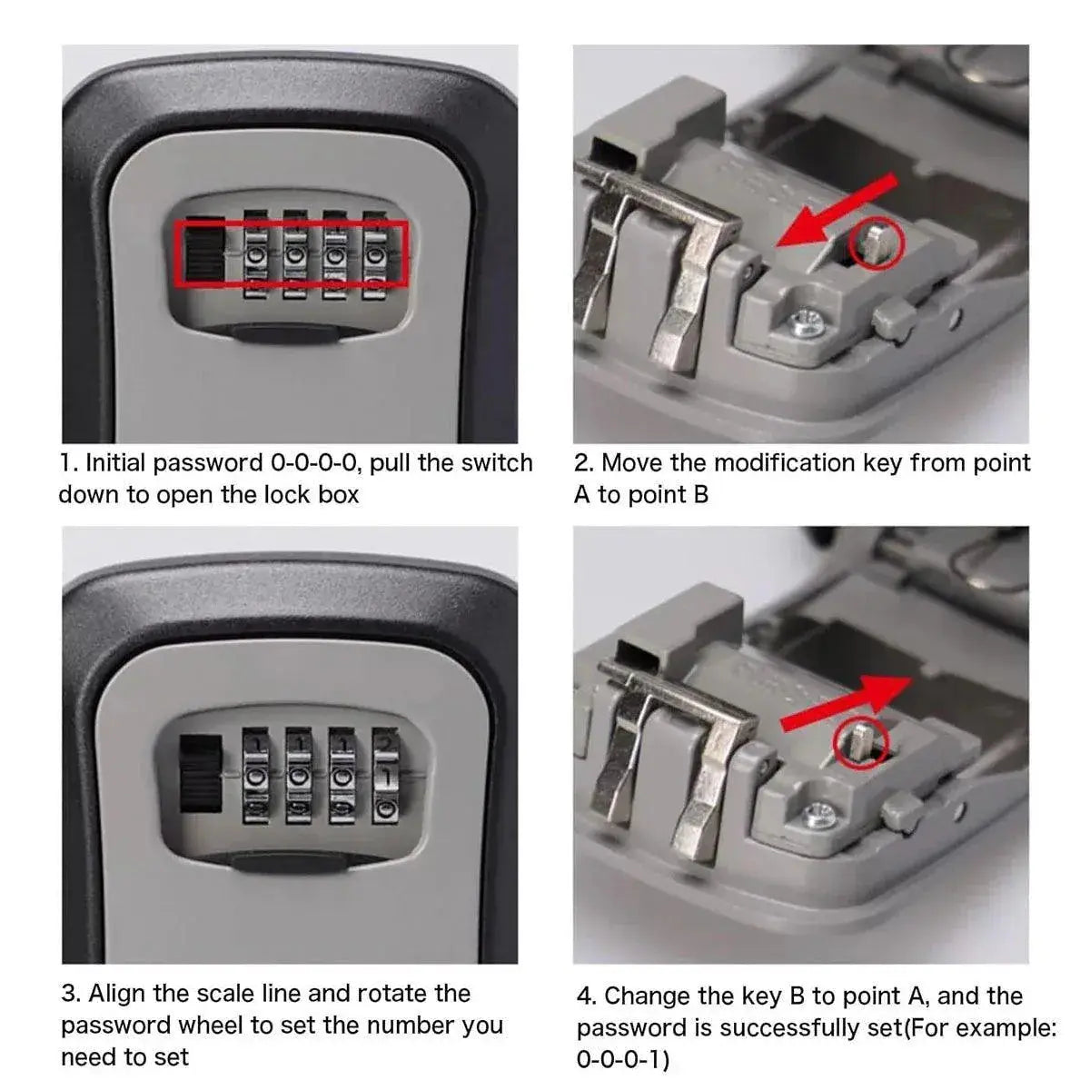 Combination Key Box with Combination Lock for Home Office Security Storage - Black Wholesale Hub