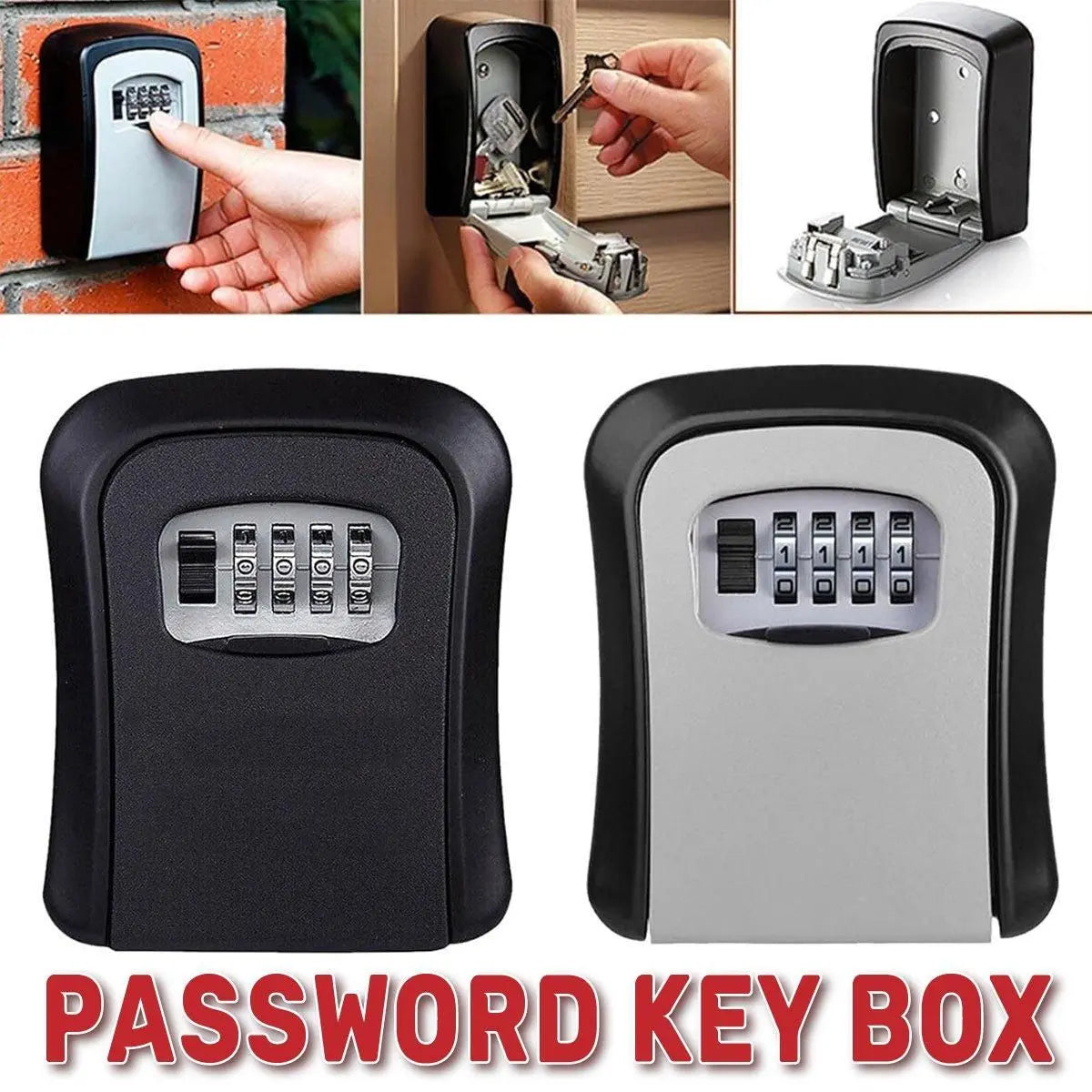 Combination Key Box with Combination Lock for Home Office Security Storage - Black Wholesale Hub