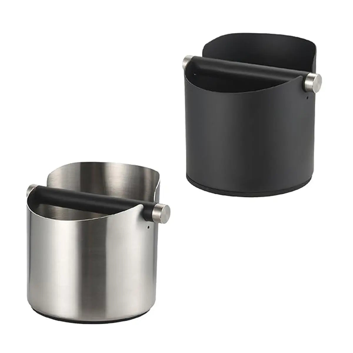 Stainless Steel Coffee Grounds Knock Box Round Tap Bucket for Household Espresso - Black Wholesale Hub