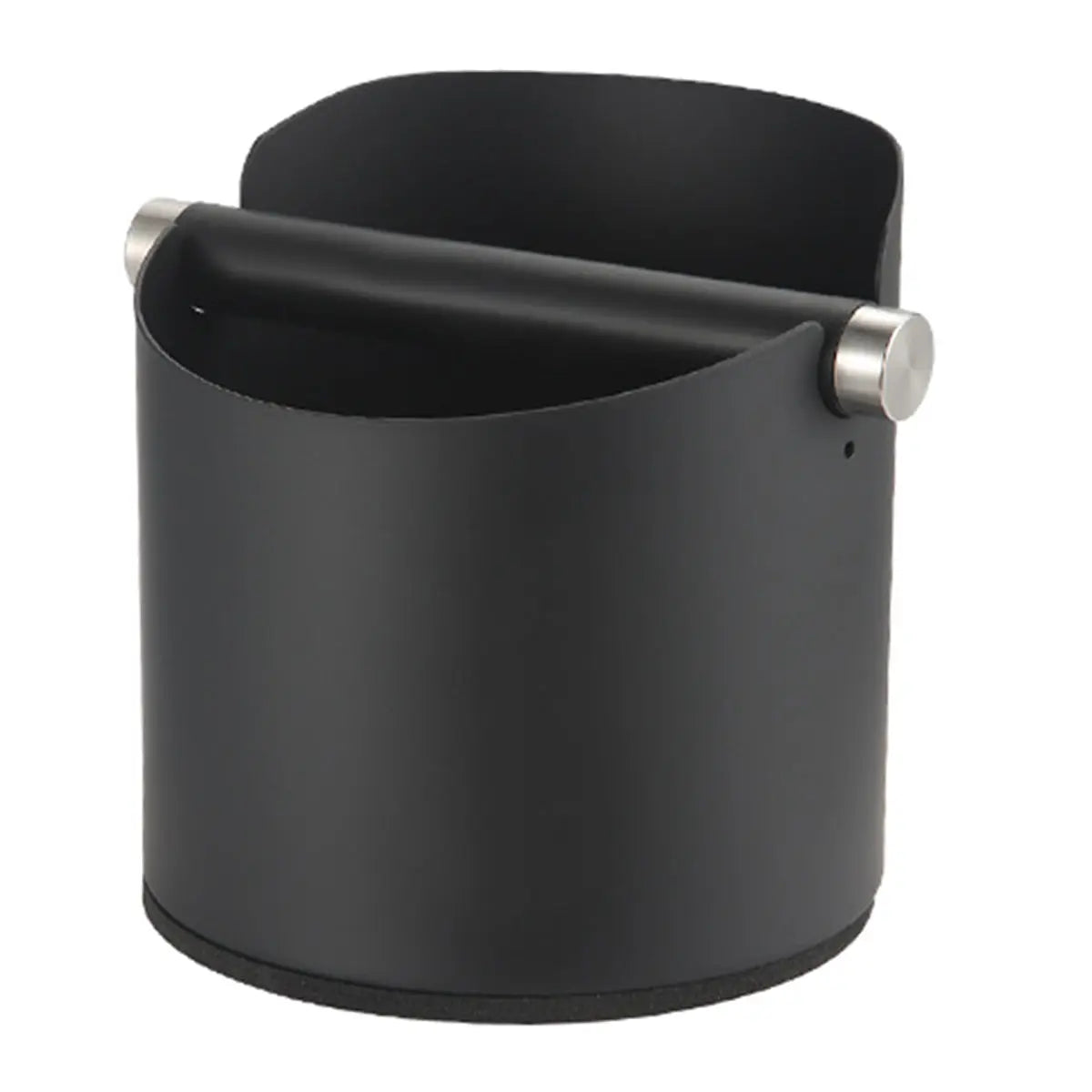 Stainless Steel Coffee Grounds Knock Box Round Tap Bucket for Household Espresso - Black Wholesale Hub