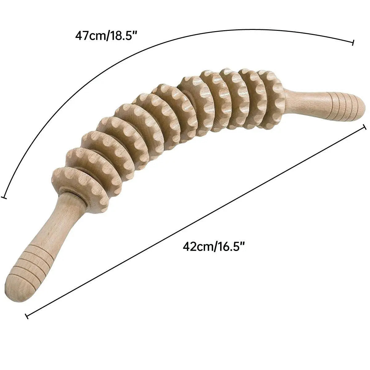 Wooden 12Roller Massage Stick Meridian Therapy Neck Back Thigh Muscle Relaxation Wholesale Hub