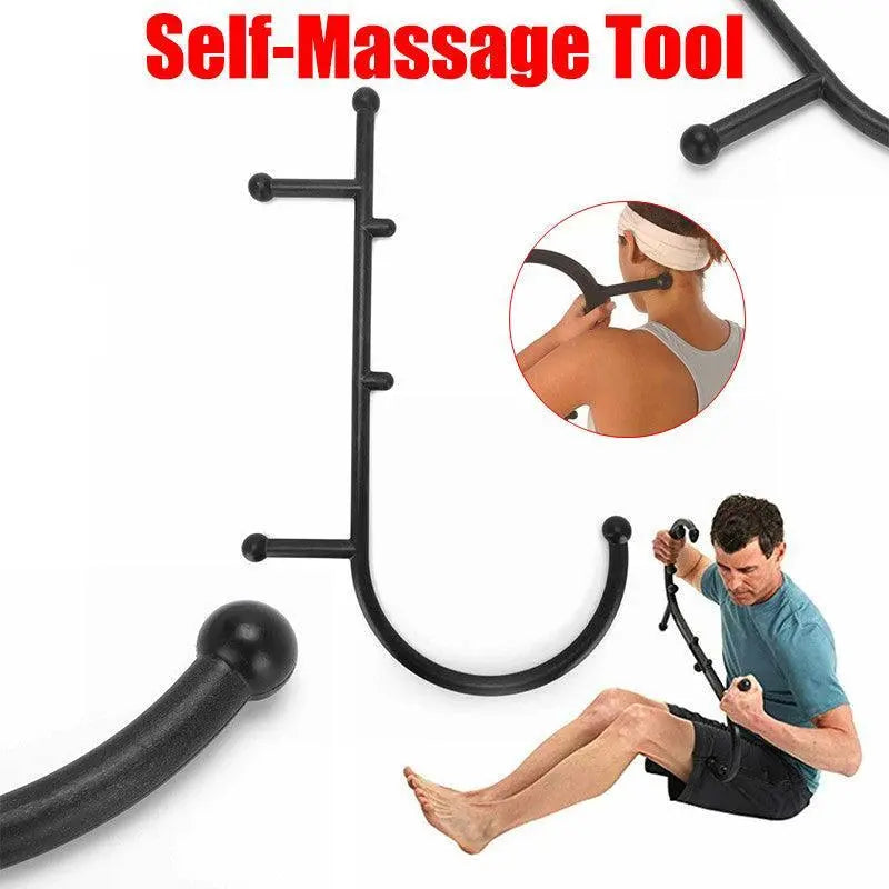 S Shaped Self Massage Tool with Trigger Point Handles for Back and Body Relaxation Wholesale Hub