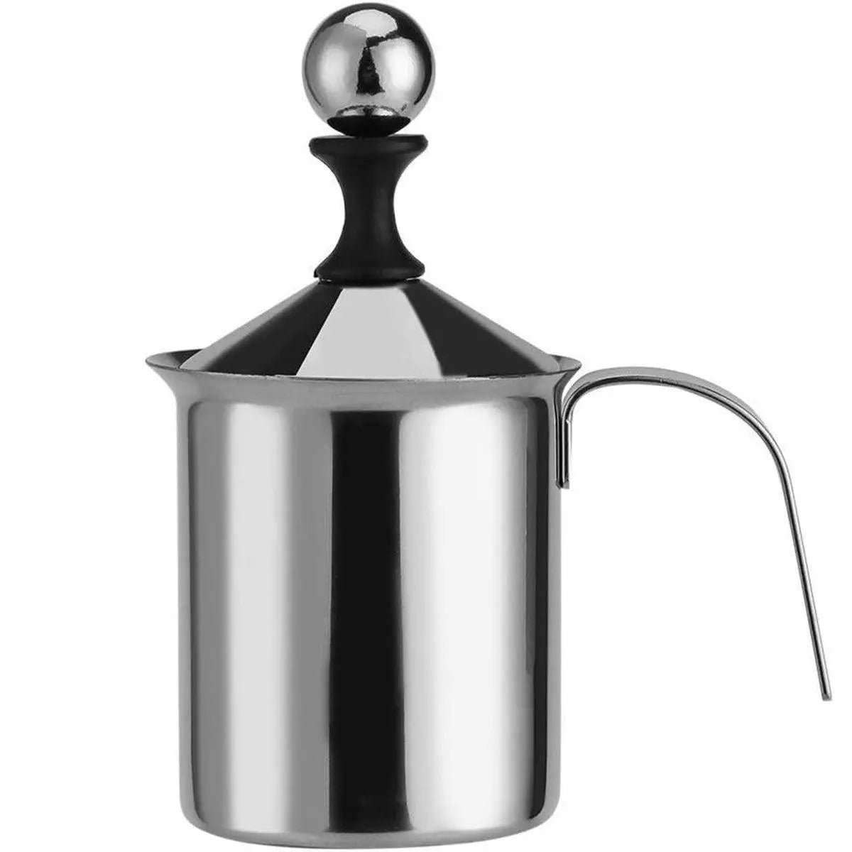 400ml Stainless Steel Manual Milk Frother Double Mesh Strainer Frothing Pitcher Wholesale Hub