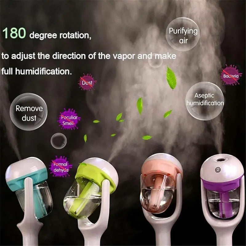 Mini Car Air Humidifier Essential Oil Diffuser Ultrasonic Aroma Mist Purifier - Black Wholesale Hub