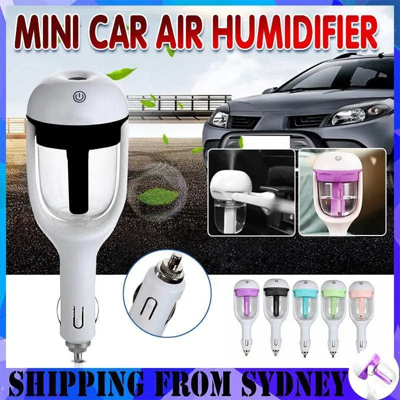 Mini Car Air Humidifier Essential Oil Diffuser Ultrasonic Aroma Mist Purifier - Purple Wholesale Hub