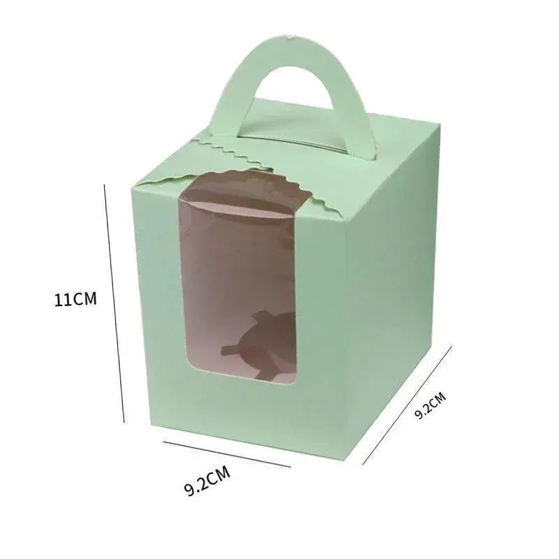 50 Pack Premium Cupcake Boxes with Window Thickened Cardboard Muffin Holders - Pink Wholesale Hub