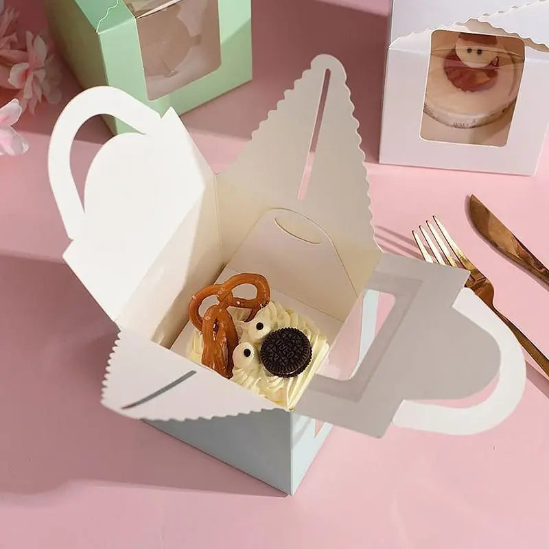 50 Pack Premium Cupcake Boxes with Window Thickened Cardboard Muffin Holders - Pink Wholesale Hub