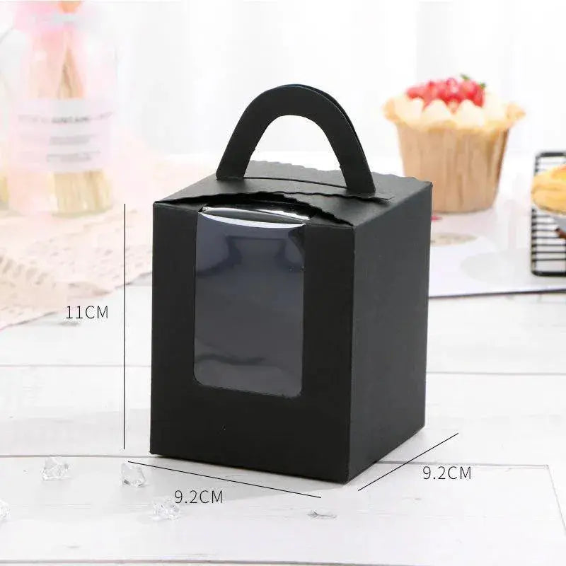 50 Pack Premium Cupcake Boxes with Window Thickened Cardboard Muffin Holders - Pink Wholesale Hub