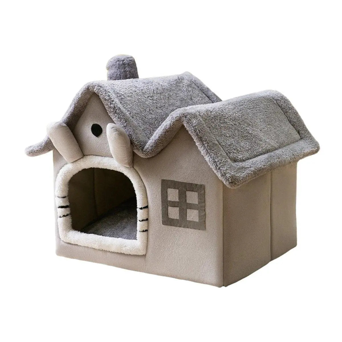 Removable Washable Pet House Four Seasons Cat Enclosed House - Grey-L Wholesale Hub