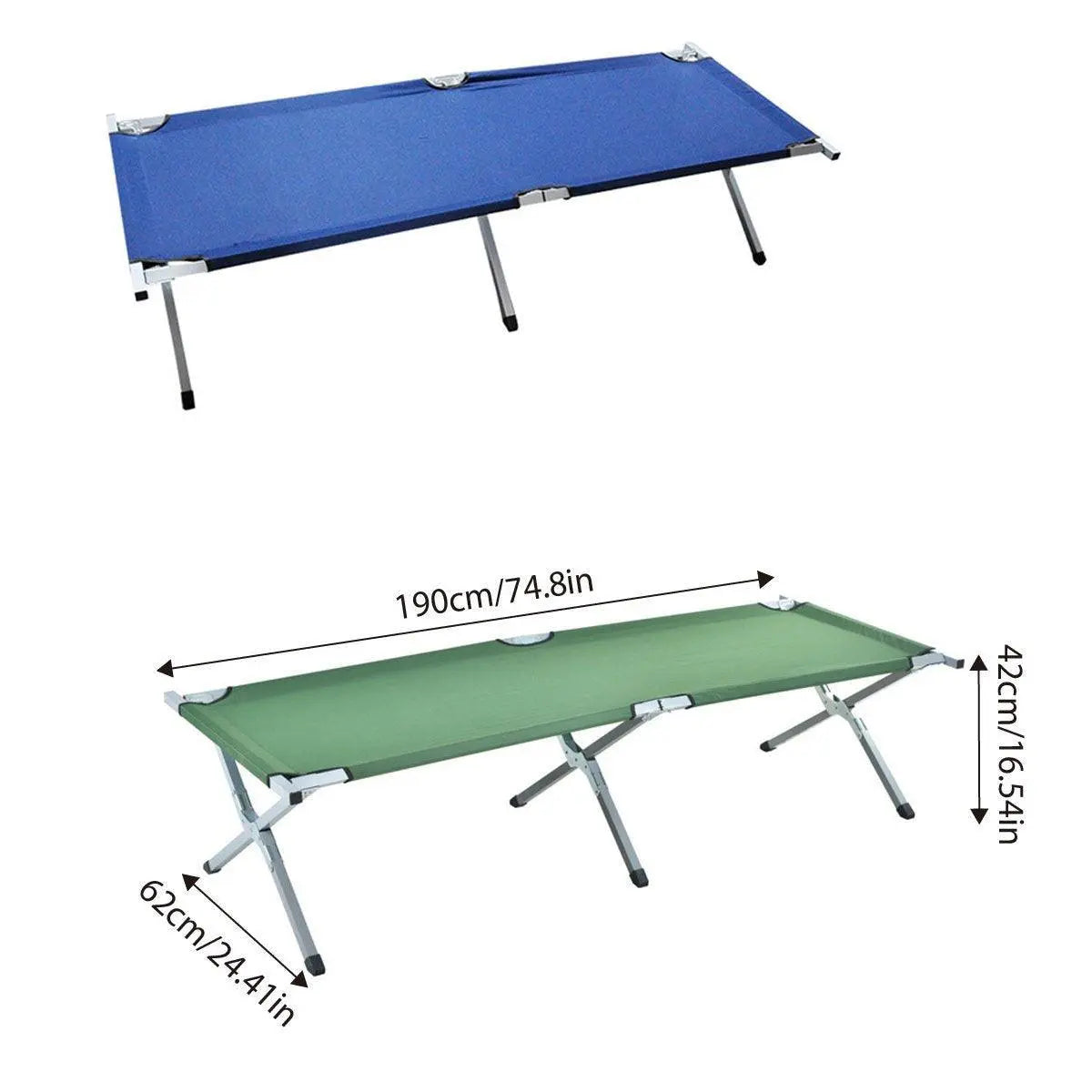 Portable Lightweight Folding Aluminum Camping Bed Ultra Light Outdoor Camp Bed - Green Wholesale Hub
