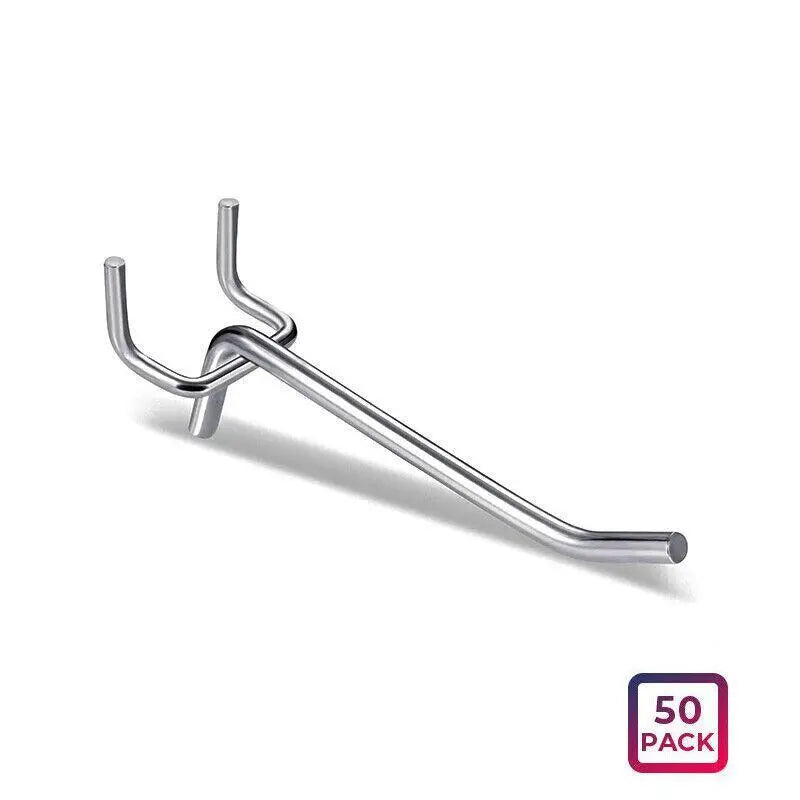 50X Pegboard Hooks Metal Panel Valcano Peg Board Hook Steel 50 100 150 200 Mm - 10CM Wholesale Hub