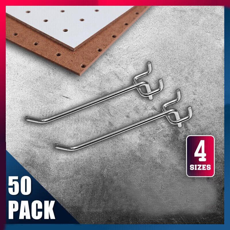 50X Pegboard Hooks Metal Panel Valcano Peg Board Hook Steel 50 100 150 200 Mm - 10CM Wholesale Hub