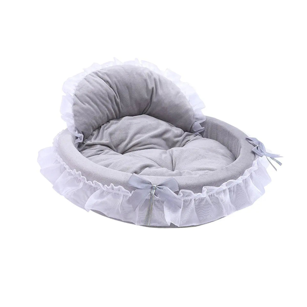 Princess Pet Kennel Soft Comfortable Cat and Dog Bed House for Small Pets - Grey Wholesale Hub