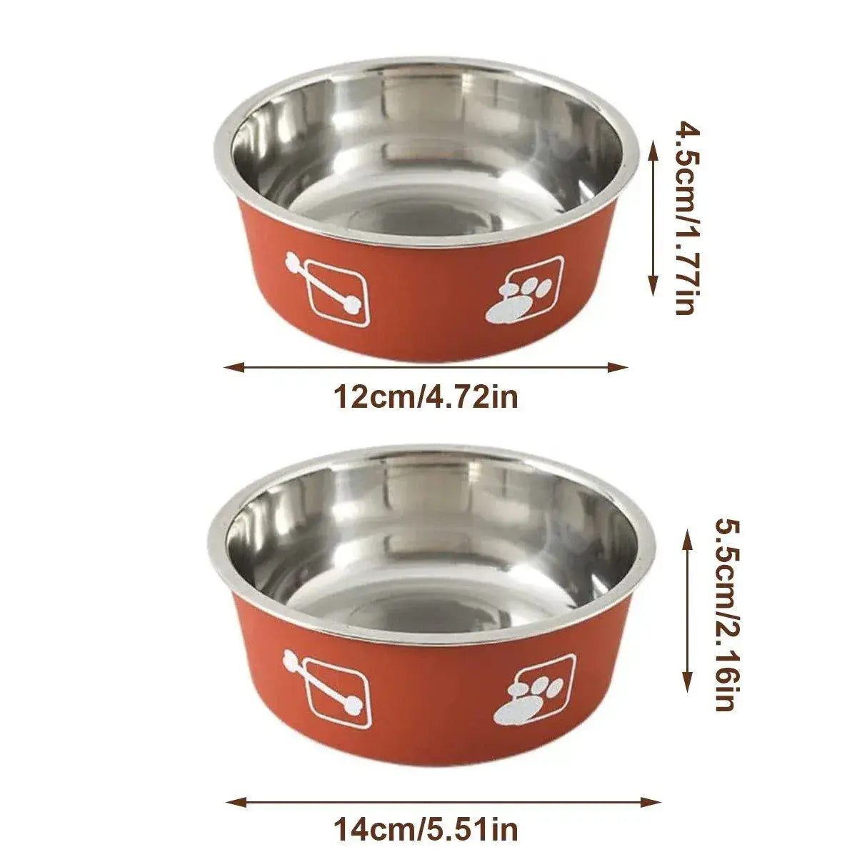 Stainless Steel Pet Bowl Hanging Cat Food Water Bowl Durable for Dogs and Cats - Red-12cm Wholesale Hub