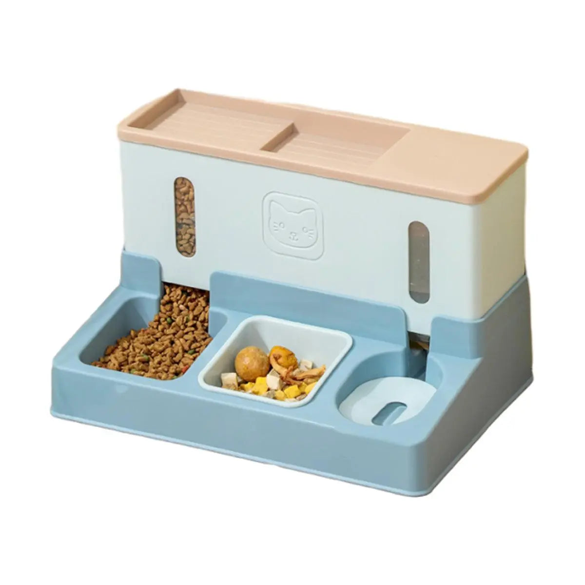 All in One Pet Feeding Bowl Cat Dog Water and Food Feeder Automatic Dispenser - Green Wholesale Hub