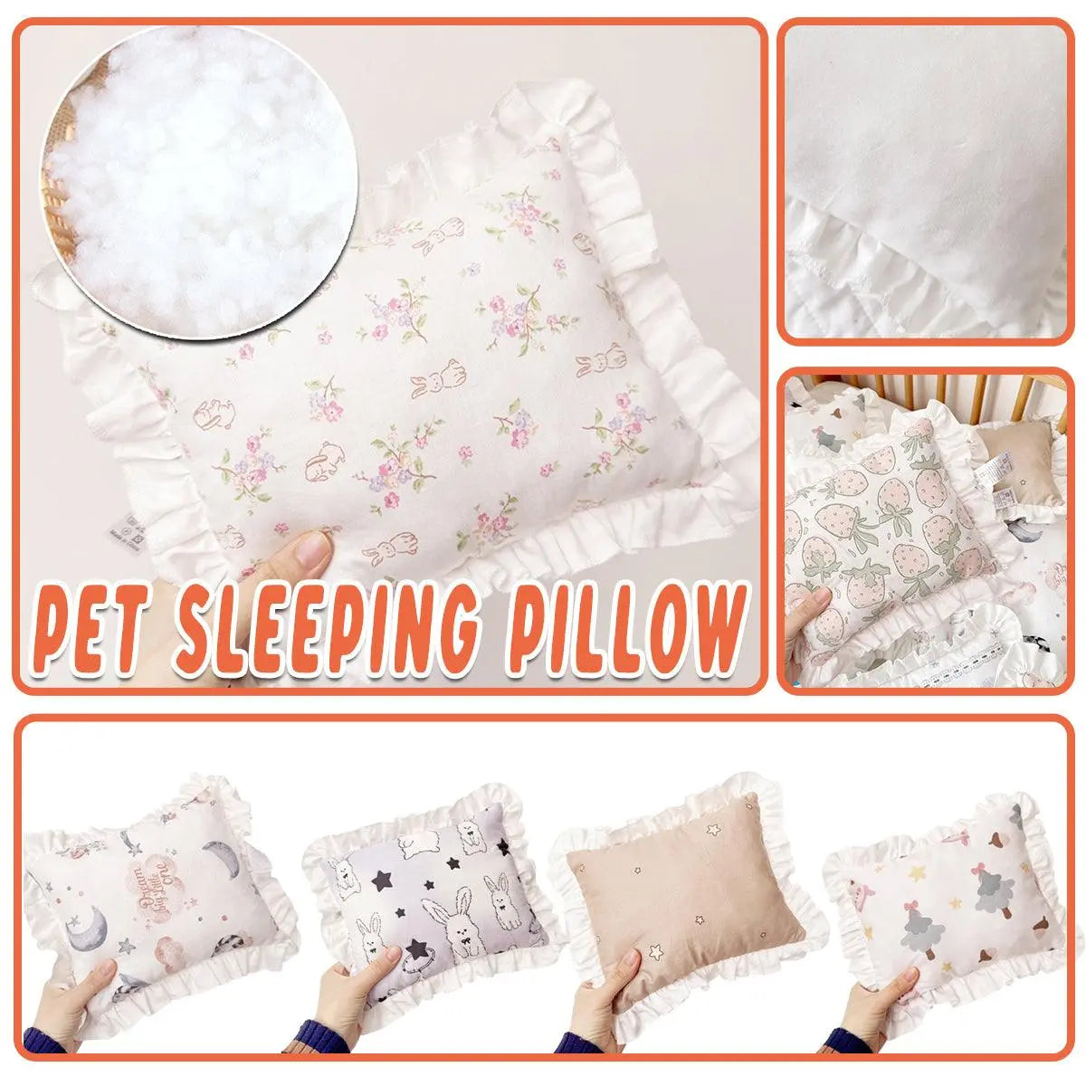 Lace Cat Pillow Soft Pet Cushion for Sleeping Comfortable Kitty Bed Cushion - White Rabbit Wholesale Hub