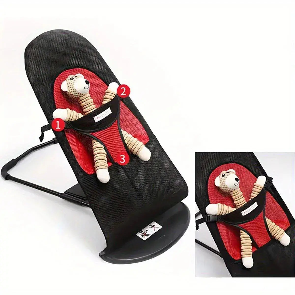 Pet Rocking Chair for Dogs Cats Foldable Pet Bed Portable Sleeping Lounger Chair - Red Wholesale Hub