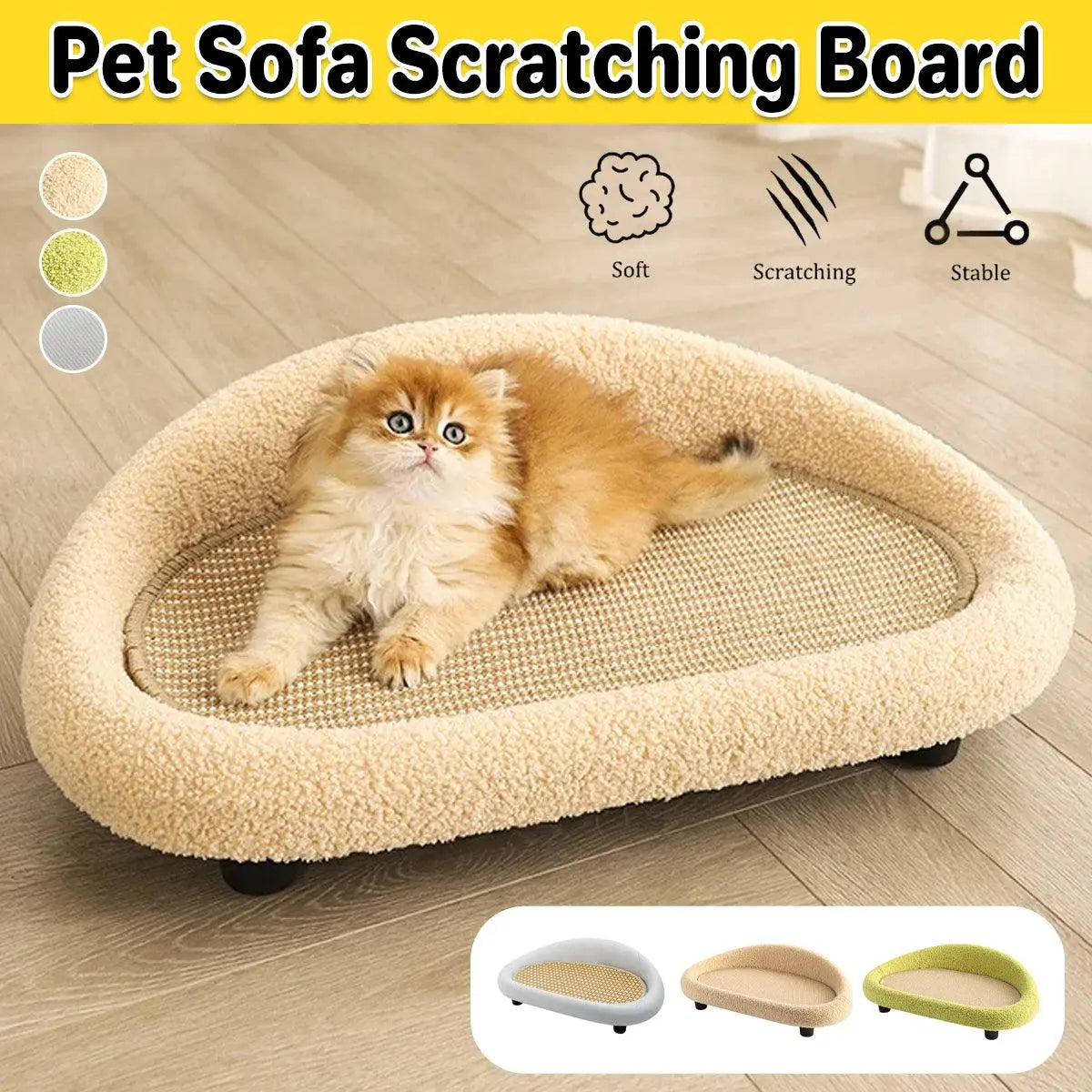 Large Cat Scratching Board Sofa Scratch Resistant Nest for Cats and Kittens - Brown Wholesale Hub