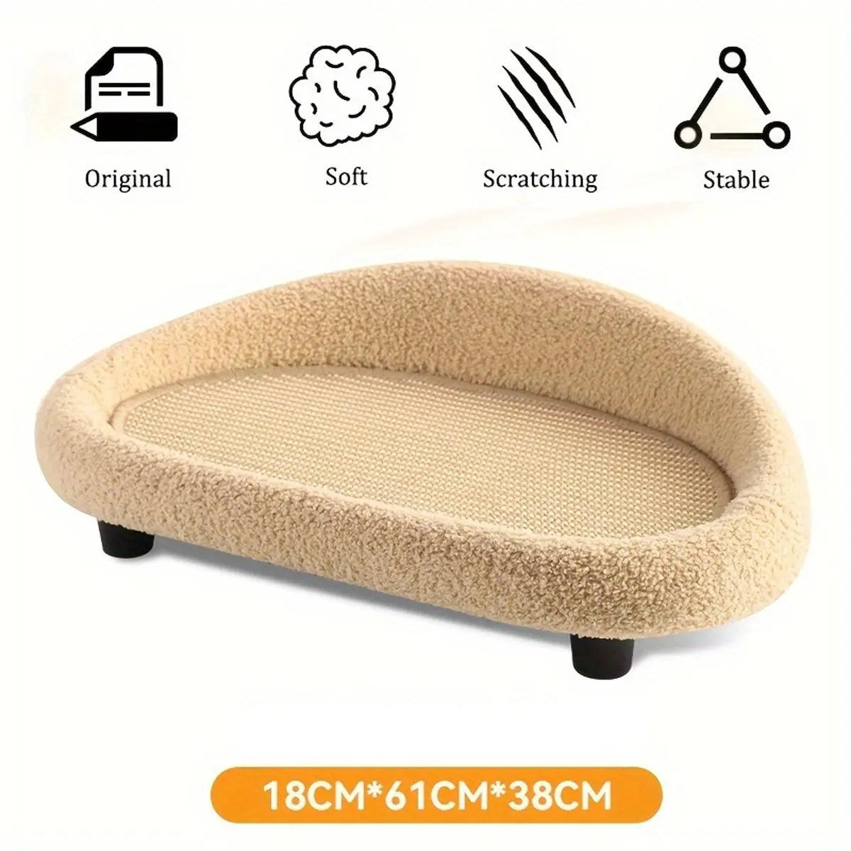 Large Cat Scratching Board Sofa Scratch Resistant Nest for Cats and Kittens - Brown Wholesale Hub