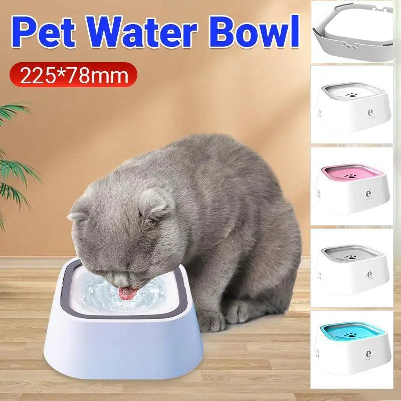 1.5L Pet Water Bowl No-Spill Design Slow Drinking Feeder with Non-Slip Base - Blue Wholesale Hub