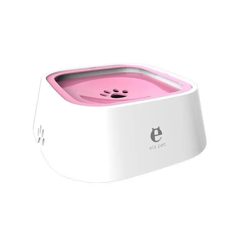 1.5L Pet Water Bowl No-Spill Design Slow Drinking Feeder with Non-Slip Base - Pink Wholesale Hub