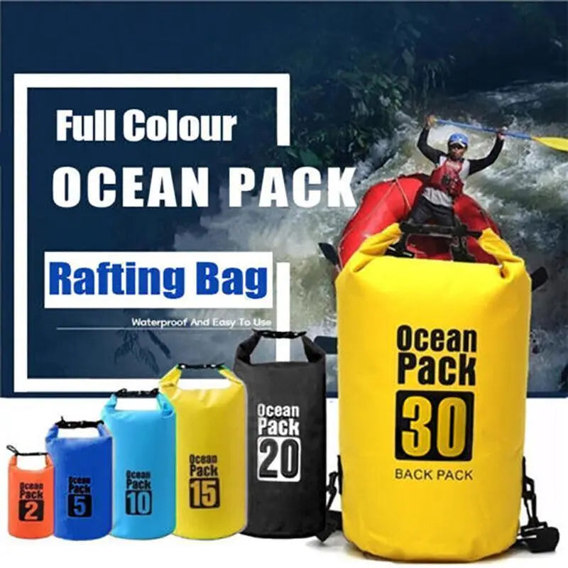 Yellow Waterproof Bag Dry Sack Fishing Camping Canoeing Outdoor 2/5/10/15/20/30 L - 30L Wholesale Hub